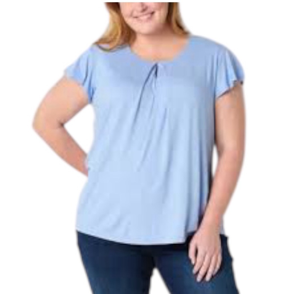 Liz Claiborne XLT blouse Light Blue Women's Top